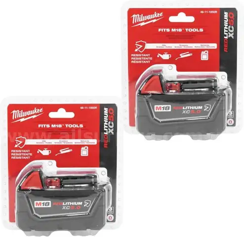Milwaukee M18 48-11-1850 5.0 AH Batteries 5.0 18V 48-11-1852 (2 pack)