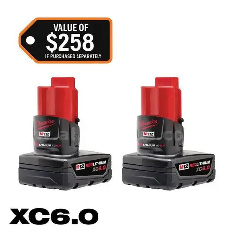 M12 12V Lithium-Ion XC Extended Capacity Battery Pack 6. 0Ah (2-Pack)