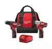 M12 12V Lithium-Ion Cordless Drill Driver/Impact Driver Combo Kit