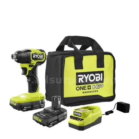 ONE HP 18V Brushless Cordless Compact 1/4 in. Hex Impact Driver Kit with (2) 1.5 Ah Batteries and Charger