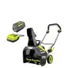 RYOBI 40V HP Brushless 18" Single-Stage Cordless Electric Auger Propelled Snow Blower, 8.0Ah Battery / Charger