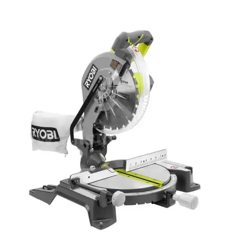 RYOBI 14 Amp Corded 10" Compound Miter Saw with LED Cutline Indicator