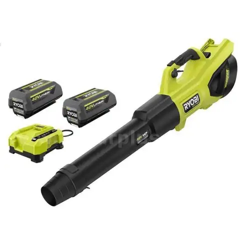 40V HP Brushless Whisper Series 190 MPH 730 CFM Cordless Battery Jet Fan Leaf Blower with (2) 4.0 Ah Batteries & Charge