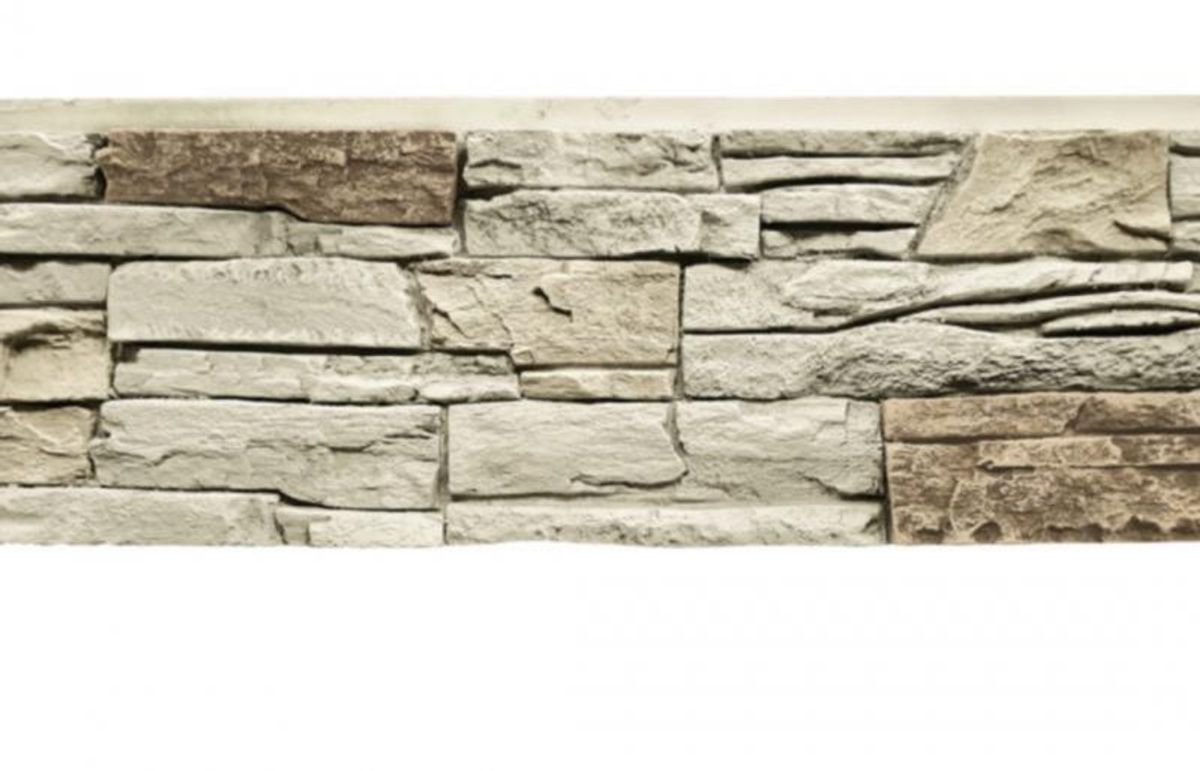 12 in. x 42 in. Stacked Stone Vanilla Bean Faux Stone Siding Panel ...