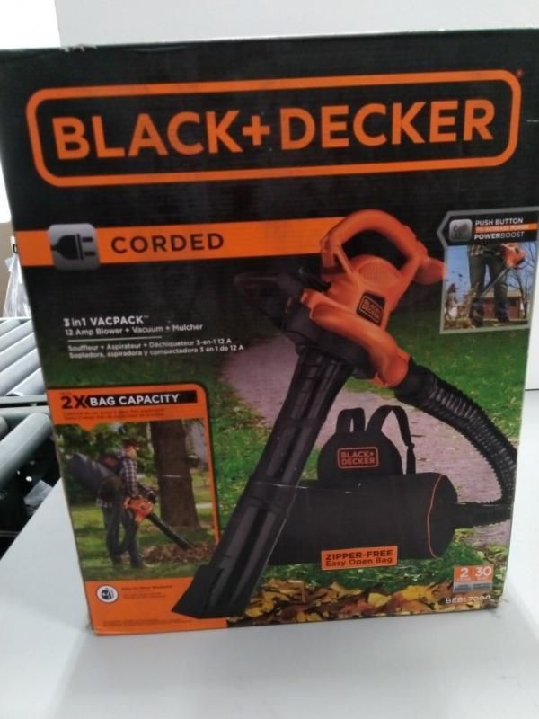 BLACK+DECKER 12 AMP 250 MPH 400 CFM Corded Electric 3-In-1 Backpack ...