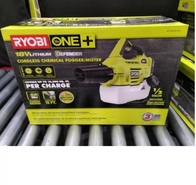 Ryobi cordless fogger mister 18 volt lithium ion 2.0 online ah battery charger outdoor