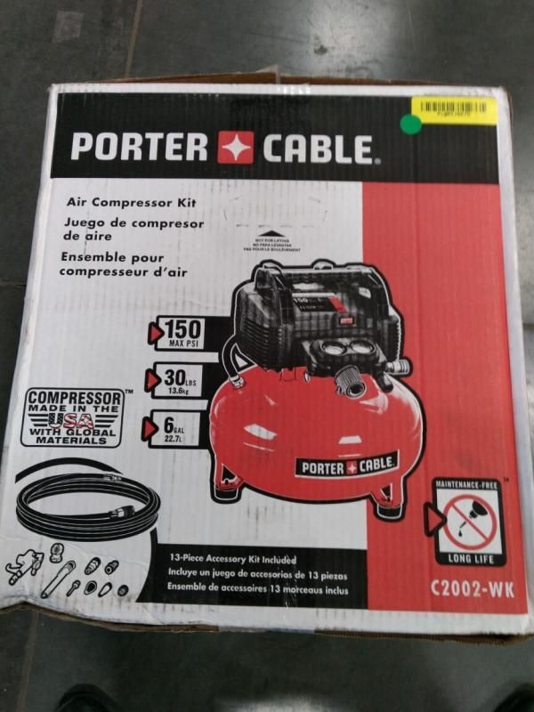 Porter cable 6 online gallon air compressor kit