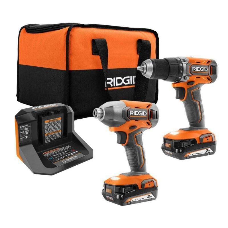 RIDGID 18V Cordless 2 Tool Combo Kit with Drill Driver Impact