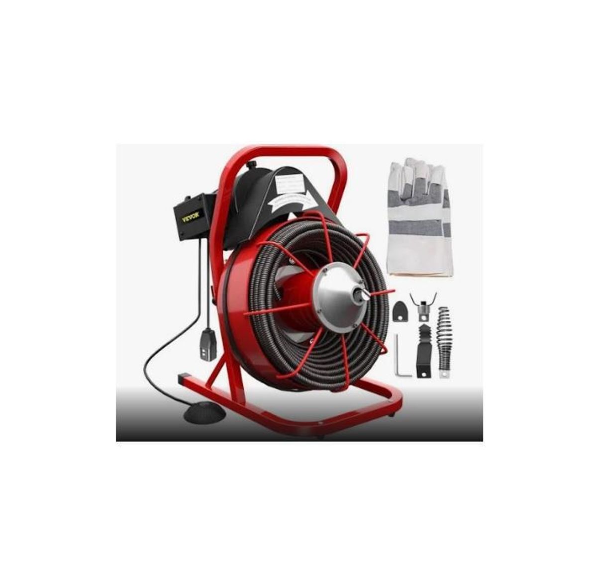 Electric Drain Auger 50 ft. x 1/2 in. Drain Cleaner Machine with 4 ...