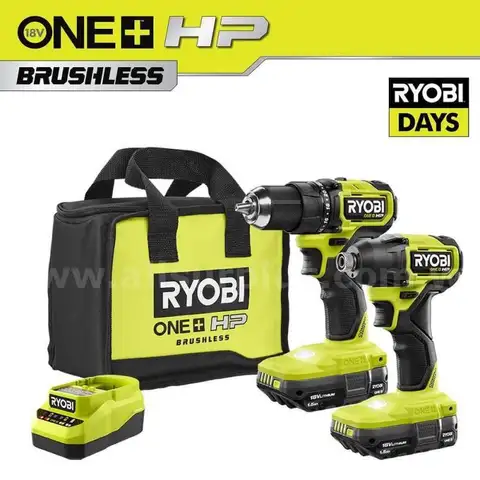 ONE HP 18V Brushless Cordless Compact 1/2 in. Drill and Impact Driver Kit