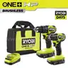 ONE HP 18V Brushless Cordless Compact 1/2 in. Drill and Impact Driver Kit