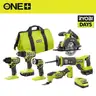 ONE 18V Cordless 6-Tool Combo Kit with 1.5 Ah Battery 4.0 Ah Battery and Charger