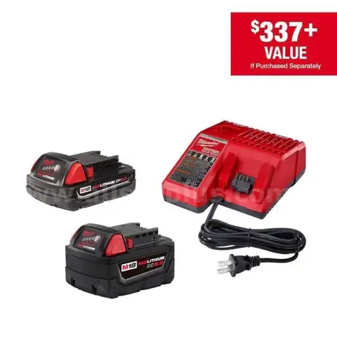 M18 18-Volt Lithium-Ion Starter Kit with One 5.0 Ah and One 2.0 Ah Battery and Charger