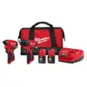M12 12-Volt Lithium-Ion Brushless Cordless Subcompact Drill and Impact Driver Combo Kit w/2 Batteries and Bag (2-Tool)