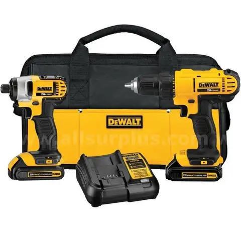 DeWalt 20V MAX Cordless Drill/Impact 2 Tool Combo Kit with (2) 20V 1.3Ah Batteries Charger and Bag