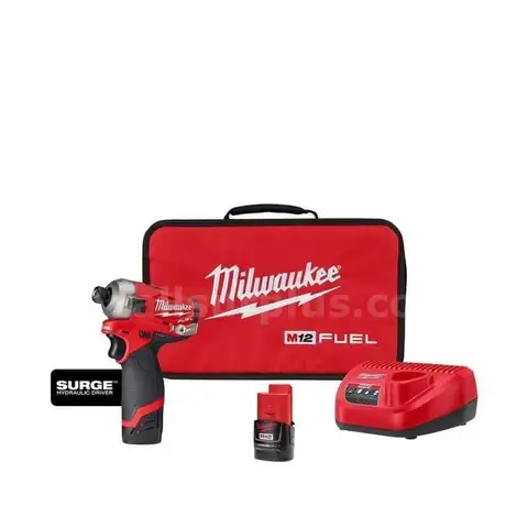 Milwaukee M12 FUEL SURGE 12V Lithium-Ion Brushless Cordless 1/4 in. Hex Impact Driver Compact Kit