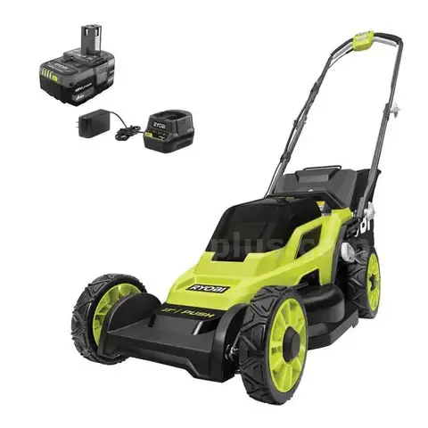 ONE 18V 13 in. Cordless Battery Walk Behind Push Lawn Mower with 4.0 Ah Battery and Charger
