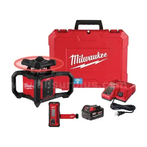 M18 2000 ft. Red Exterior Rotary Laser Level Kit with Receiver and Receiver Clamp
