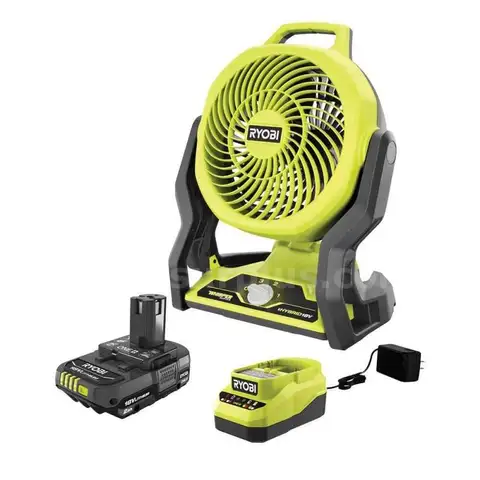 ONE 18V Cordless Hybrid WHISPER SERIES 7-1/2 in. Fan Kit with 2.0 Ah Battery and Charger