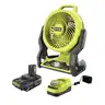ONE 18V Cordless Hybrid WHISPER SERIES 7-1/2 in. Fan Kit with 2.0 Ah Battery and Charger