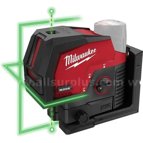 Milwaukee, M12 12-Volt Lithium-Ion Cordless Green 125 ft. Cross Line and Plumb Points Laser Level (Tool-Only)