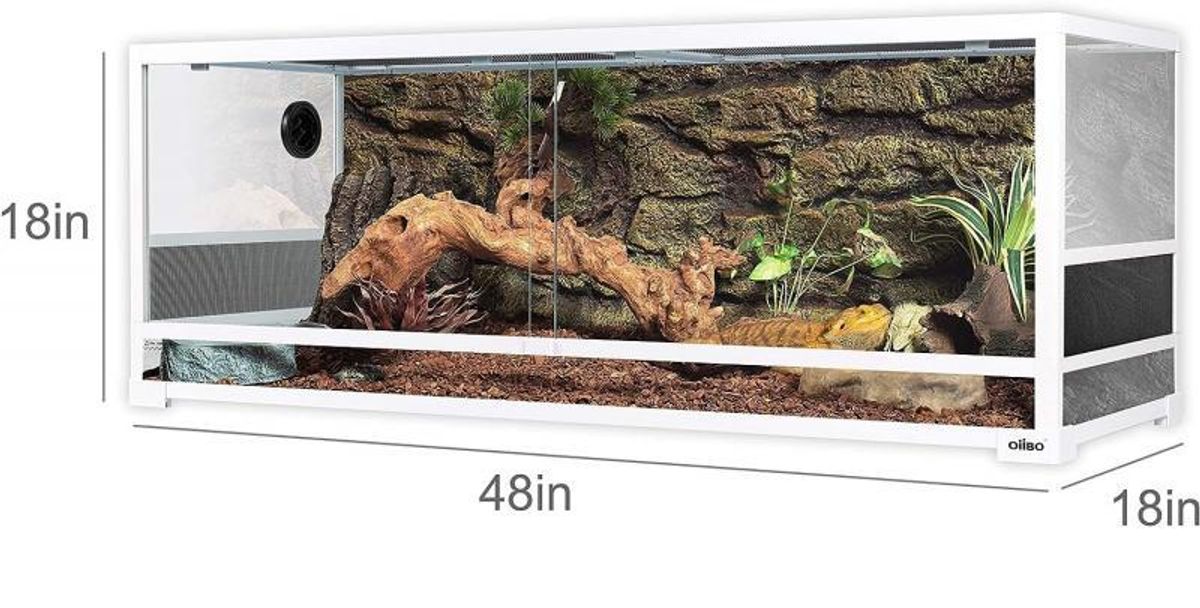 OIIBO White 67 Gallon Reptile Terrarium, 48