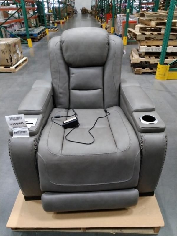 Signature Design By Ashley The Man-Den Leather Power Recliner With ...