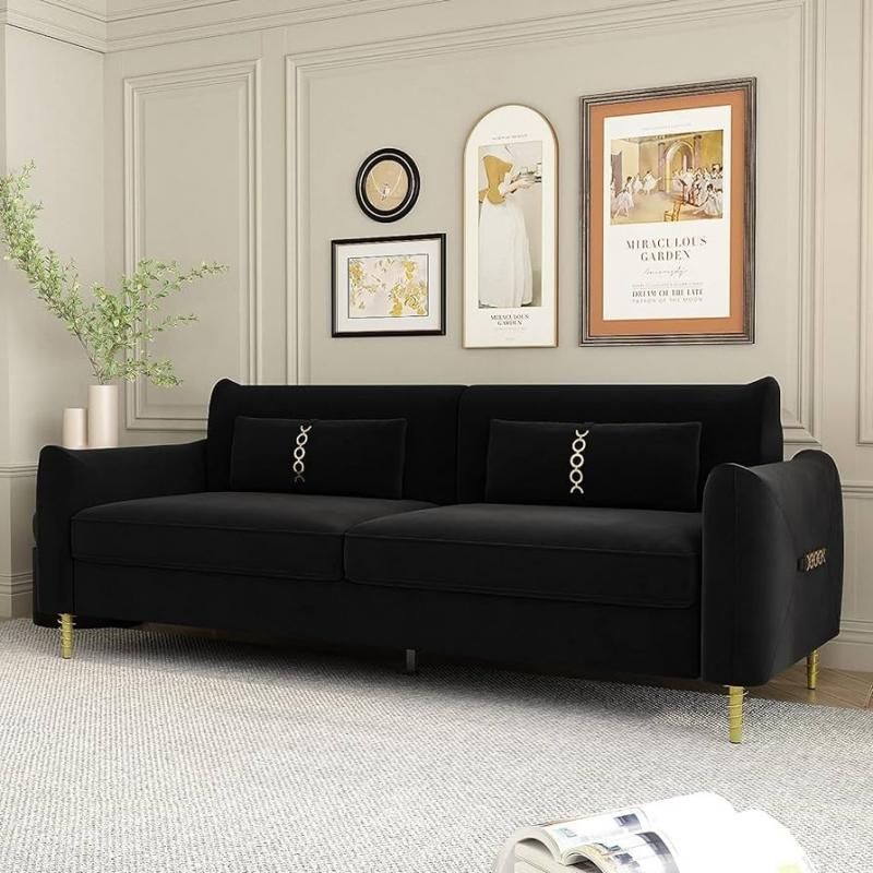 Goohome Tufted Couch, Chesterfield Velvet Upholstered | AllSurplus ...