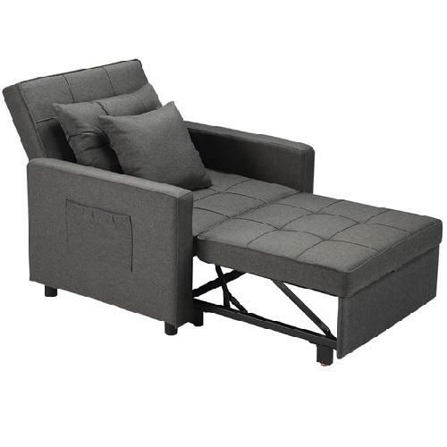 Litbird Convertible Chair Sleeper Bed Futon Chair Turns Into Bed Dark   21779 30669 1 