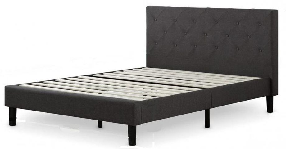 ZINUS Shalini Upholstered Platform Bed Frame / Mattress | AllSurplus ...