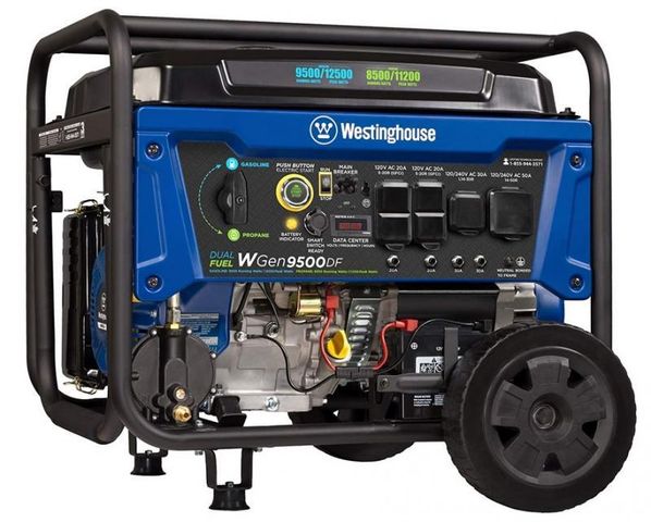 Westinghouse WGen9500DF Dual Fuel Home Backup Portable Generator ...