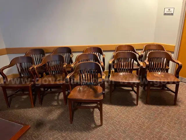 Court Room Wood Chairs Lot of (11)
