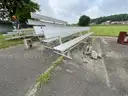 2 Aluminum Bleachers and 2 Aluminum Benches