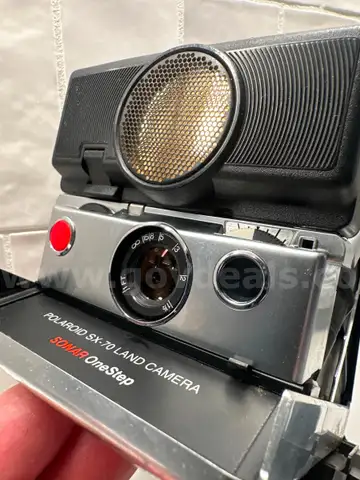 Vintage Polaroid SX-70 SONAR OneStep Camera w Polatronic Flash 2350 Case Manuals