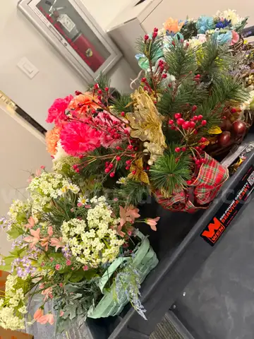 Lot of flower arrangements