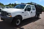 2003 Ford F350 XL SD Crew Cab 4x4 Stakebed Truck. w/Liftgate