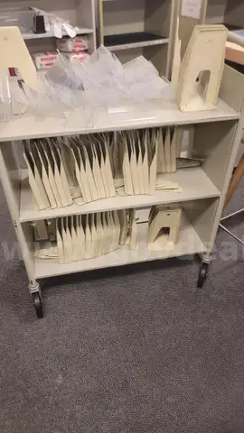 Large Lot of Shelf Acrylic Displays/Label Holders and Metal Bookends