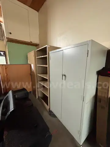 Lot of 3 Metal Shelving/Cabinet