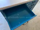 Blue Laboratory Storage Cabinet Desk