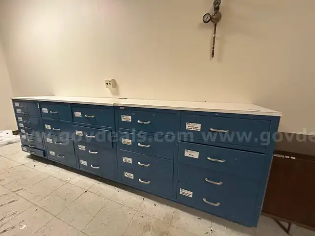 Giant Blue Laboratory Workbench Cabinet