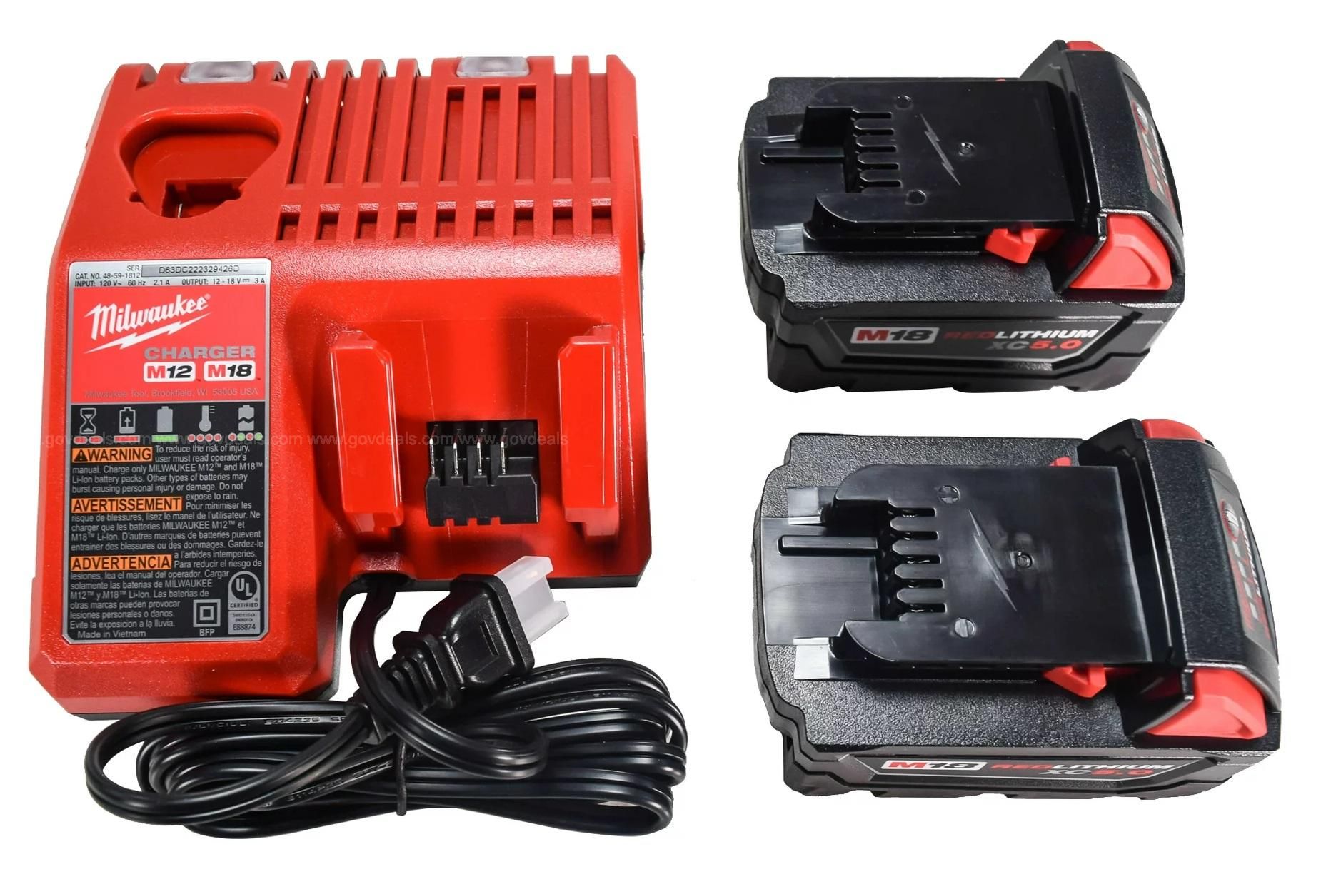 Milwaukee 5.0 battery online charger