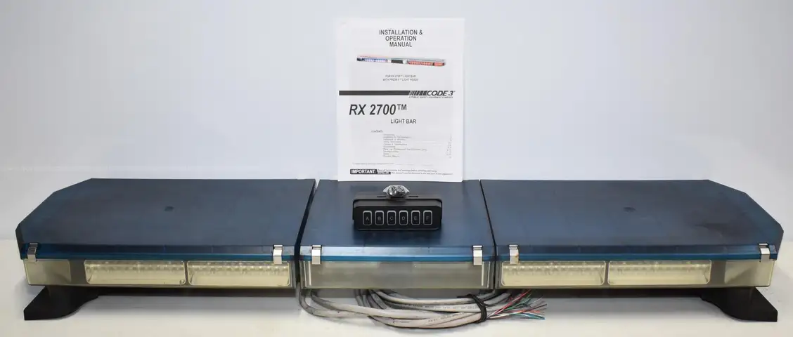 TESTED AND WORKING BLUE CODE 3 RX2700 LED LIGHT BAR LIGHTBAR POLICE ...