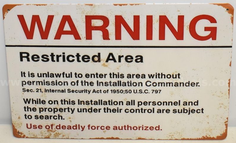 USE OF DEADLY FORCE AUTHORIZED SIGN GOVERNMENT FACILITY SECURITY NO ...