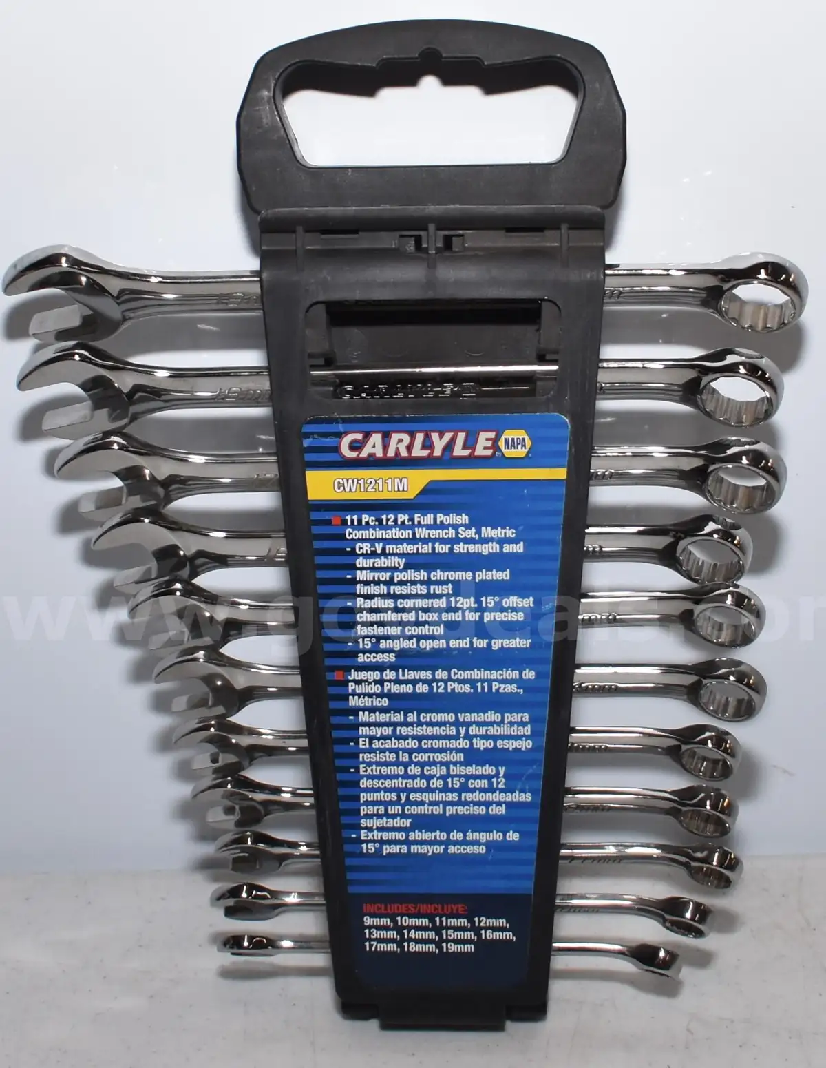 BRAND NEW NAPA CARLYLE 11 PIECE METRIC COMBINATION WRENCH SET CAN
