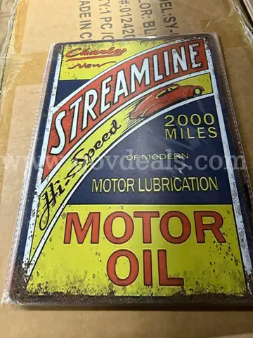 VINTAGE STYLE STREAMLINE MOTOR OIL METAL SIGN - CAN SHIP!!!