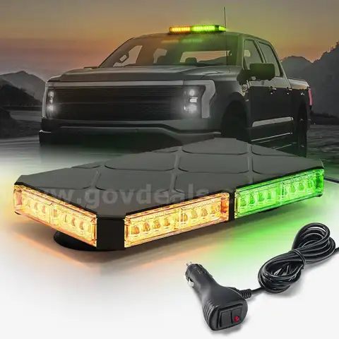 BRAND NEW GREEN / AMBER LED MAGNET MOUNT MINI LIGHT BAR LIGHTBAR FIRE EMS POLICE - CAN SHIP!!!