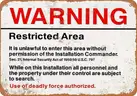 USE OF DEADLY FORCE AUTHORIZED SIGN GOVERNMENT FACILITY SECURITY NO TRESPASSING - CAN SHIP!!
