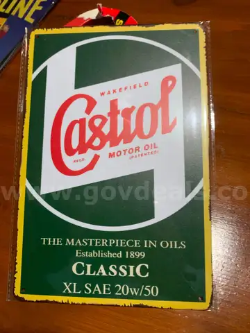 VINTAGE STYLE CASTROL MOTOR OIL METAL SIGN - CAN SHIP!!!