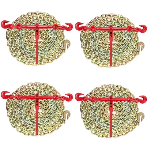 SET OF 4 BRAND NEW 9,000+ LB LOAD BINDERS WITH CHAINS - CAN SHIP!!