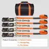 SET OF 4 BRAND NEW HEAVY DUTY TIRE TIE DOWN STRAPS TOW TOWING FLATBED OFF ROAD - CAN SHIP!!